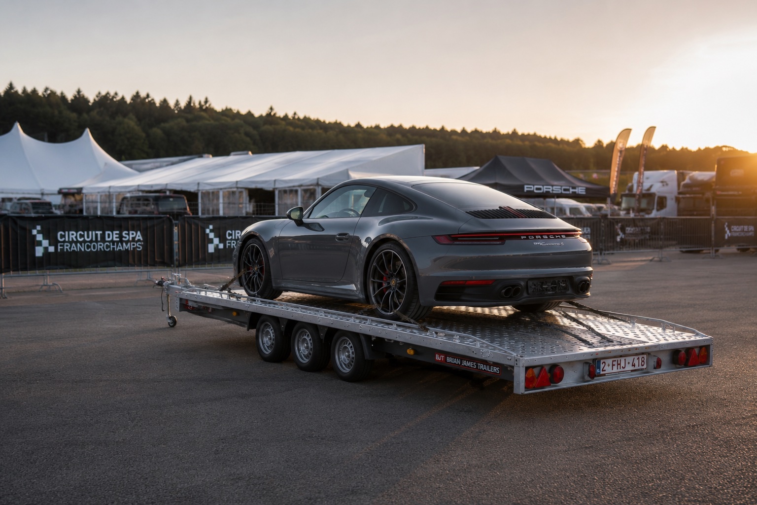 Porsche 911 sur le plateau PAT Solutions au circuit de Spa-Francorchamps